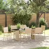 vidaXL Ensemble de salle à manger pour jardin 7 pcs Beige polyrotin