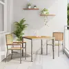 vidaXL Ensemble de salle à manger pour jardin 3 pcs Gris et marron