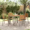 vidaXL Ensemble de salle à manger pour jardin 5 pcs Gris et marron
