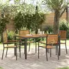 vidaXL Ensemble de salle à manger pour jardin 5 pcs Noir et Marron