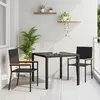 vidaXL Ensemble de salle à manger pour jardin 3 pcs Noir polyrotin