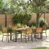 vidaXL Ensemble de salle à manger pour jardin 7 pcs Noir et Marron