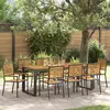 vidaXL Ensemble de salle à manger pour jardin 9 pcs Noir et Marron