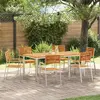 vidaXL Chaise de jardin 6 pcs Marron 56x54,5x87cm Bois d'acacia massif