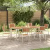 vidaXL Set de repas de jardin 7 pièces en bois massif Teck vidaXL