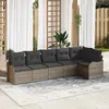 vidaXL Ensemble de canapé de jardin avec stockage 6 pcs Gris polyrotin