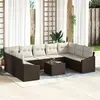 vidaXL Set De Canapé De Jardin Vidaxl Ensemble De 10 Ivoire Poly Rotin