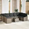 vidaXL Ensemble de canapé de jardin avec stockage Gris clair polyrotin