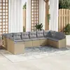 vidaXL Ensemble De Canapés De Jardin Vidaxl 10 Pièces Gris, Naturel