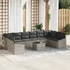 vidaXL Set De Canapés De Jardin Vidaxl Ensemble De 11 Gris Rattan Poly