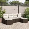vidaXL Salon de jardin avec coussins avec mémoire 6 pcs brun et crème