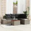 vidaXL Ensemble de canapé de jardin avec stockage 5 pcs Gris polyrotin