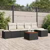 vidaXL Ensemble de canapé de jardin 6 pcs Noir et Crème polyrotin