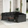 vidaXL Ensemble de canapé de jardin avec stockage 9 pcs Noir polyrotin
