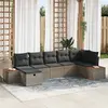 vidaXL Vidaxl Ensemble De Canapé De Jardin 7 Pièces Avec Coussins Gris...