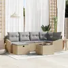vidaXL Ensemble de Canapés avec coussin Beige et Gris clair polyrotin