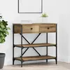 vidaXL Table Console  Chêne Artisan 75x34.5x75 cm Bois d'ingénierie