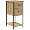vidaXL Cabinet de chevet avec tiroir chêne artisanal 32 x 42 x 70 cm
