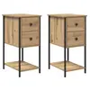 vidaXL Cabinet de chevet 2 pcs chêne artisanal 32 x 42 x 70 cm