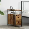 vidaXL Cabinet de chevet avec tiroir 2 pcs Bois ancien 30 x 60 x 60 cm