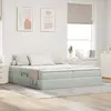 vidaXL Lit avec rangement et matelas Gris clair 200 x 200 cm Velours