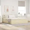 vidaXL Lit de rangement avec matelas Crème 180 x 200 cm Similicuir