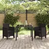 vidaXL Chaises de jardin 2 pcs Marron Poly Rattan
