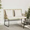 vidaXL Banc de jardin avec oreiller Noir, Anthracite 113 x 69 x 83 cm