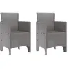 Vidaxl chaise de jardin 2 pcs gris clair 53 x 49 x 85 cm polypropylène