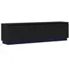 Meuble TV vidaXL noir aspect chêne 180 x 38 x 49 cm en aggloméré