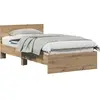 vidaXL Cadre de lit avec tête de lit Chêne artisanal 100 x 200 cm