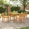 Ensemble De Salle À Manger De Jardin 5 Pièces En Bois D'acacia Solide