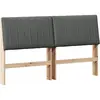 vidaXL Tête de lit rembourrée gris foncé 150 cm Pin massif