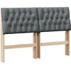 vidaXL Tête de lit capitonnée Gris foncé 160 cm Pin massif