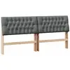 vidaXL Tête de lit capitonnée Gris foncé 200 cm Pin massif