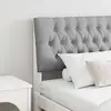 vidaXL Tête de lit capitonnée Gris clair 200 cm Pin massif
