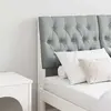 vidaXL Tête de lit capitonnée Gris clair 120 cm Pin massif