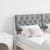 vidaXL Tête de lit capitonnée Gris clair 120 cm Pin massif