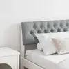 vidaXL Tête de lit capitonnée Gris clair 200 cm Pin massif