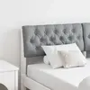 vidaXL Tête de lit capitonnée Gris clair 160 cm Pin massif