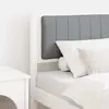 vidaXL Tête de lit capitonnée Blanc 75 cm Bois de pin massif et tissu