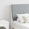 vidaXL Tête de lit rembourrée gris clair 135 cm Pin massif