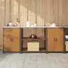 vidaXL Ensemble de rangement cuisine 3 pcs Rouillé 210 x 50 x 92 cm