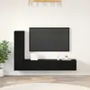 vidaXL Meuble TV mural avec étagère 4 pcs Chêne Noir Bois d'ingénierie
