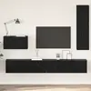 vidaXL Mur Armoire TV 4 pcs noir aspect chêne 200 x 30 x 30 cm