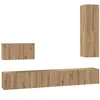 vidaXL Ensemble de meubles TV avec étagère 4 pcs chêne artisanal Moyen