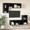 vidaXL Ensemble meuble TV 4 pcs Chêne noir 37 x 37 x 142.5 cm