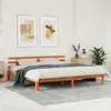 vidaXL Cadre de lit  marron ciré 200x200 cm en bois massif de pin