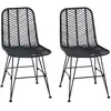 vidaXL vidaXL Chaise de salle à manger 2 pcs Noir 44,5 x 55 x 85 cm