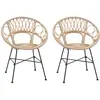 vidaXL vidaXL Chaise de salle à manger 2 pcs Naturel 65 x 55,5 x 81 cm